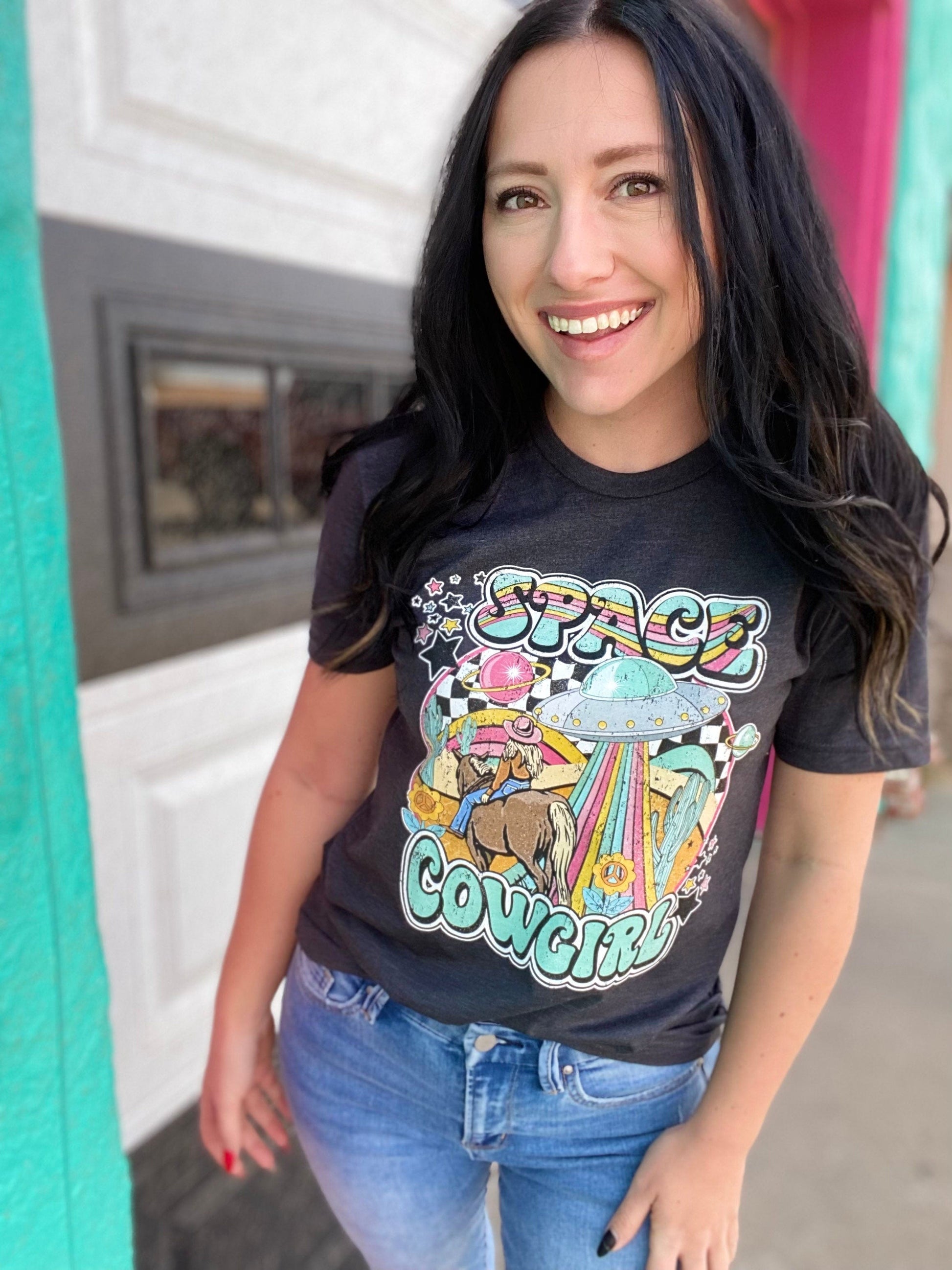 Graphic Tees Retro Space Cowgirl
