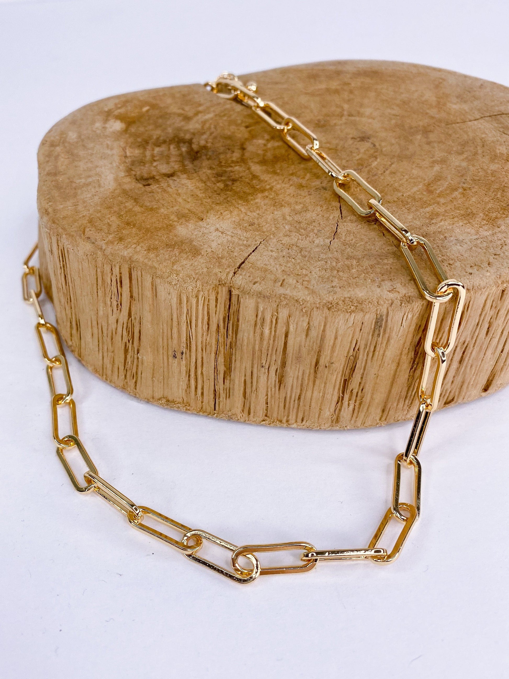 Necklaces Shorty Chain Link Necklace-Gold